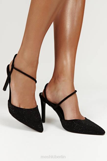 Schuhwerk Meshki Carter-Absätze mit geschlossener Zehenpartie und Diamanten Schwarz 2F8B1676
