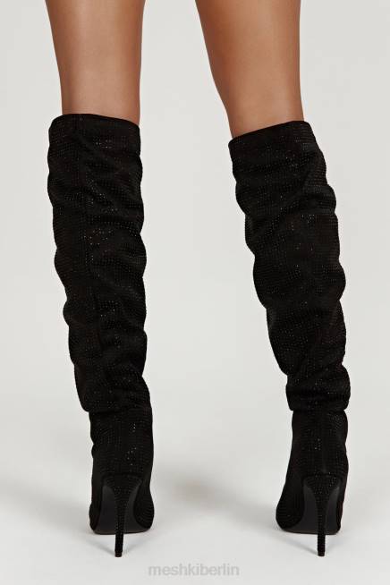 Schuhwerk Meshki Jenner Diamant-High-Heel-Stiefel Schwarz 2F8B1669