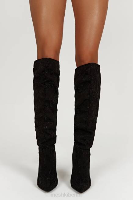 Schuhwerk Meshki Jenner Diamant-High-Heel-Stiefel Schwarz 2F8B1669