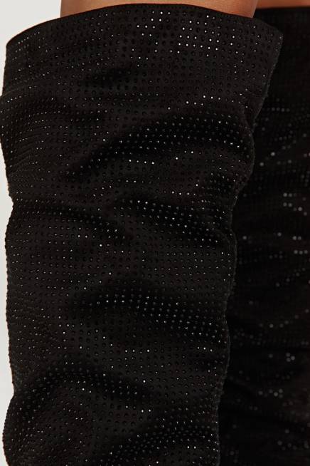 Schuhwerk Meshki Jenner Diamant-High-Heel-Stiefel Schwarz 2F8B1669