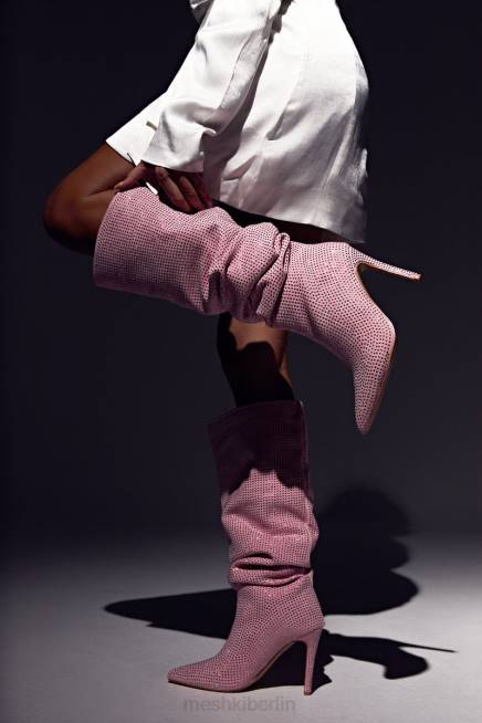 Schuhwerk Meshki Jenner Diamant-High-Heel-Stiefel erröten rosa 2F8B1677