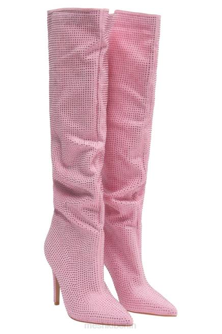 Schuhwerk Meshki Jenner Diamant-High-Heel-Stiefel erröten rosa 2F8B1677