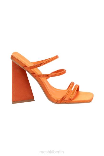Schuhwerk Meshki Robyn Blockabsätze mit diamantbesetzten Riemen orange 2F8B1686