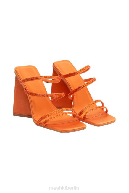 Schuhwerk Meshki Robyn Blockabsätze mit diamantbesetzten Riemen orange 2F8B1686