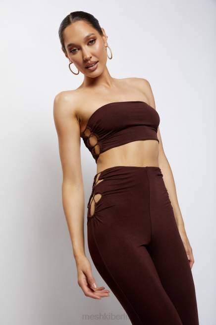 Kleidung Meshki Eleanor Bandeau zum Binden an der Seite Schokolade 2F8B1192