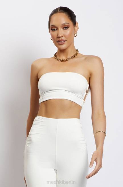 Kleidung Meshki Eleanor Bandeau zum Binden an der Seite Weiß 2F8B1208