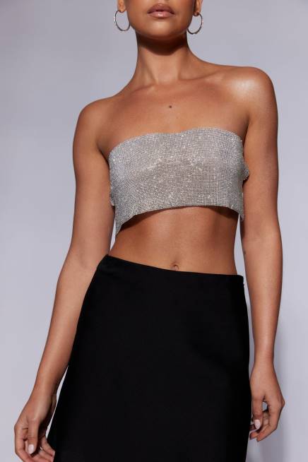 Kleidung Meshki Valerie Diamante Bandeau Silber 2F8B920