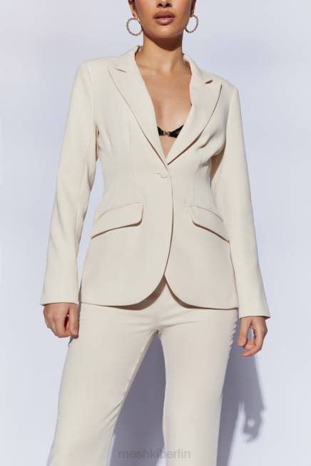 Kleidung Meshki Helda taillierter Blazer mit taillierter Taille Creme 2F8B1651