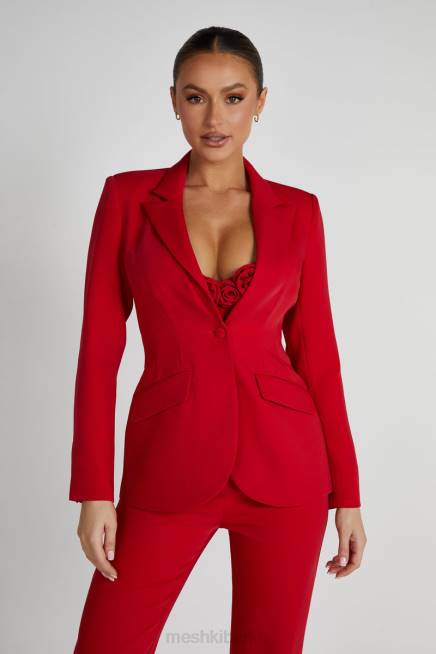 Kleidung Meshki Helda taillierter Blazer mit taillierter Taille Rot 2F8B1620