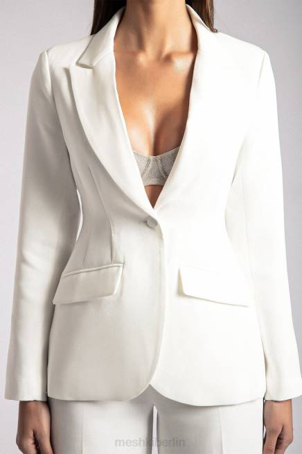 Kleidung Meshki Helda taillierter Blazer mit taillierter Taille Weiß 2F8B1626
