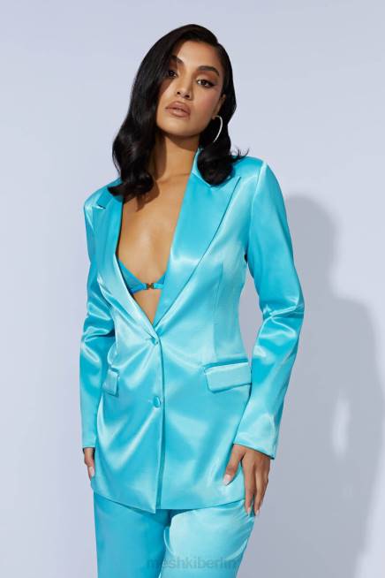 Kleidung Meshki Maeva-Satinblazer Aquamarin 2F8B1659