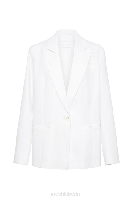 Kleidung Meshki Übergroßer Blazer aus Shona-Leinen Weiß 2F8B1636