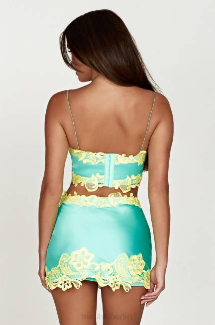 Kleidung Meshki Anika Micro Crop Top mit Spitze Minze 2F8B957