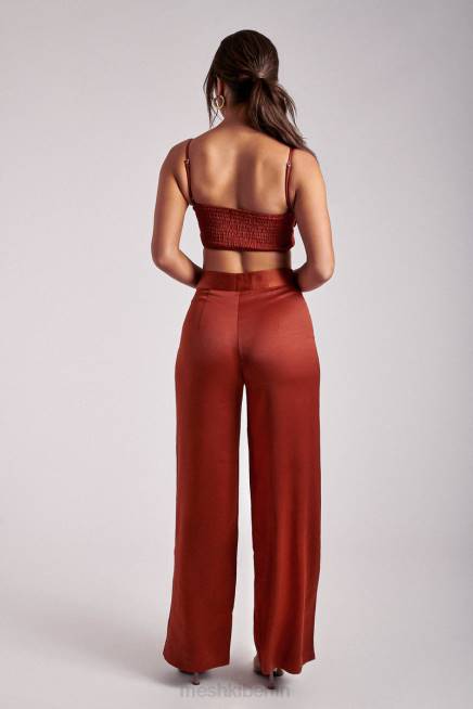 Kleidung Meshki Ashley Satin-Crop-Top Kupfer 2F8B1204