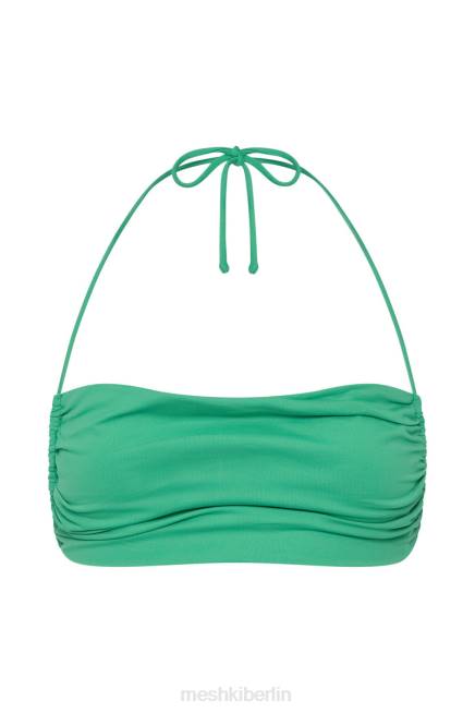 Kleidung Meshki Bernsteinfarbenes, gerüschtes Neckholder-Crop-Top Grün 2F8B1200