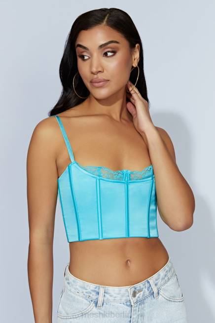 Kleidung Meshki Cami-Crop-Top aus Lake-Spitze Aquamarin 2F8B1048