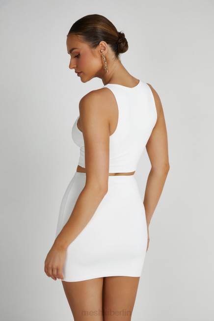 Kleidung Meshki Chloe Cut-Out-Crop-Top Weiß 2F8B792