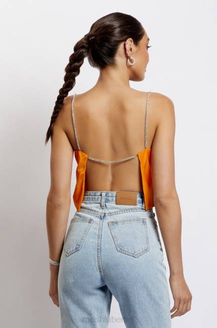 Kleidung Meshki Dayana gerade geschnittenes Crop-Top Mandarin 2F8B1175