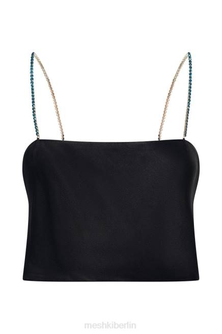 Kleidung Meshki Dayana gerade geschnittenes Crop-Top Schwarz 2F8B1126