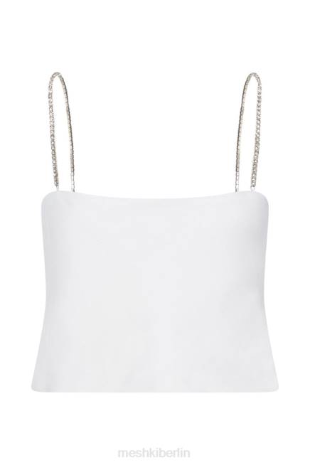 Kleidung Meshki Dayana gerade geschnittenes Crop-Top Weiß 2F8B1125