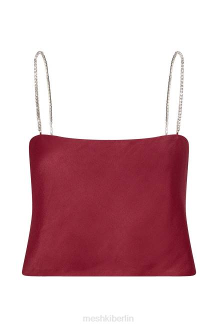 Kleidung Meshki Dayana gerade geschnittenes Crop-Top Wein 2F8B1173