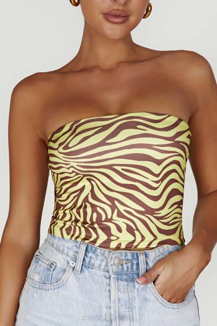 Kleidung Meshki Dina Bandeau-Crop-Top Zebradruck 2F8B980