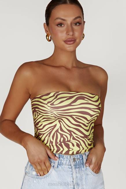 Kleidung Meshki Dina Bandeau-Crop-Top Zebradruck 2F8B980