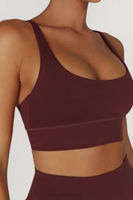 Kleidung Meshki Elise Cami-Crop-Top mit V-Rücken Mahagoni 2F8B941
