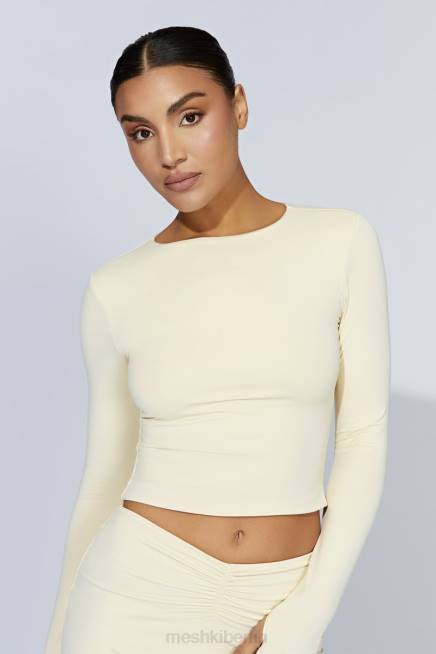 Kleidung Meshki Estelle Langarm-Crop-Top Creme 2F8B1067