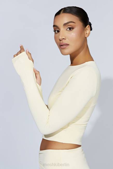 Kleidung Meshki Estelle Langarm-Crop-Top Creme 2F8B1067