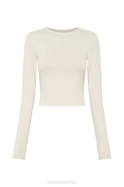 Kleidung Meshki Estelle Langarm-Crop-Top Creme 2F8B1067