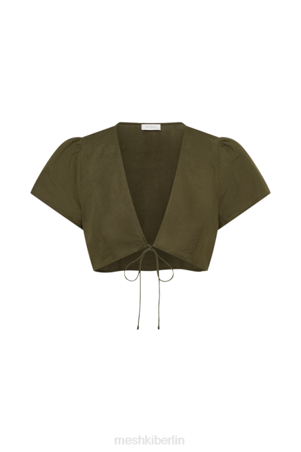 Kleidung Meshki Fatima-Leinen-Crop-Top khaki 2F8B754