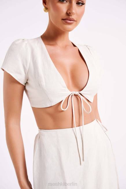 Kleidung Meshki Fatima-Leinen-Crop-Top natürlich 2F8B755