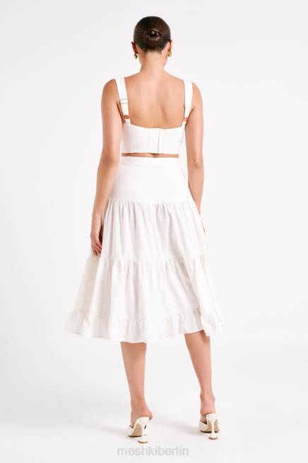 Kleidung Meshki Hilaria-Crop-Top aus Leinen mit Körbchen Weiß 2F8B757