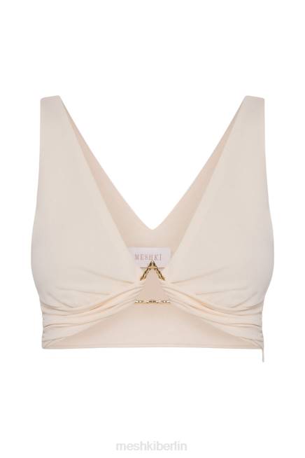 Kleidung Meshki Jacqui Triangel-Crop-Top mit Hardware Knochen 2F8B1196