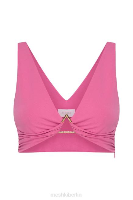 Kleidung Meshki Jacqui Triangel-Crop-Top mit Hardware Rosa 2F8B1185