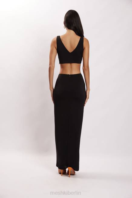 Kleidung Meshki Jacqui Triangel-Crop-Top mit Hardware Schwarz 2F8B1136