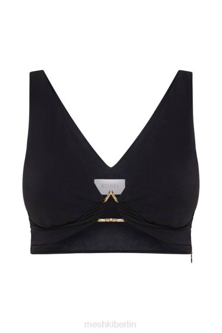Kleidung Meshki Jacqui Triangel-Crop-Top mit Hardware Schwarz 2F8B1136