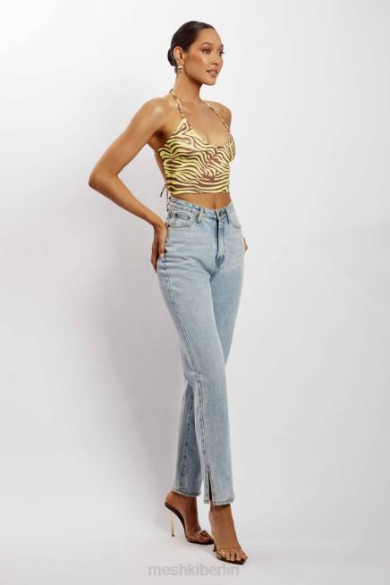 Kleidung Meshki Joelle Neckholder-Crop-Top Zebradruck 2F8B1154