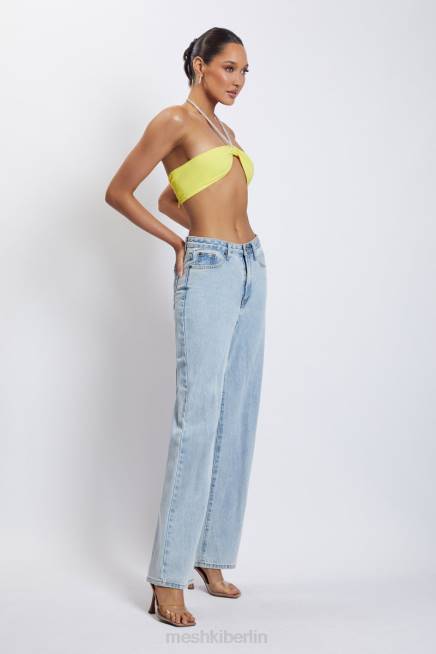 Kleidung Meshki Lea Neckholder-Crop-Top mit Diamantkette Gelb 2F8B1142