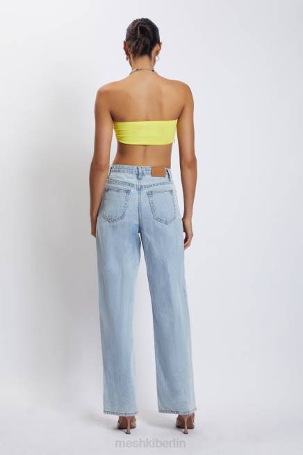 Kleidung Meshki Lea Neckholder-Crop-Top mit Diamantkette Gelb 2F8B1142