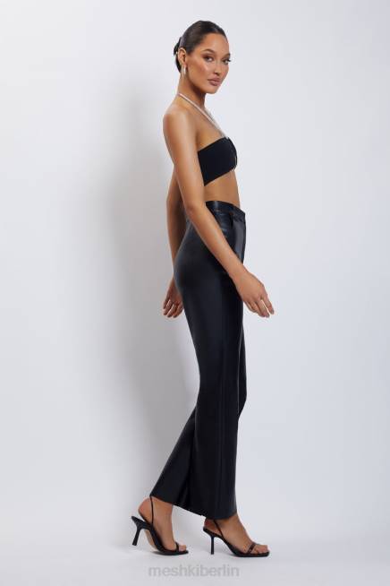 Kleidung Meshki Lea Neckholder-Crop-Top mit Diamantkette Schwarz 2F8B1132