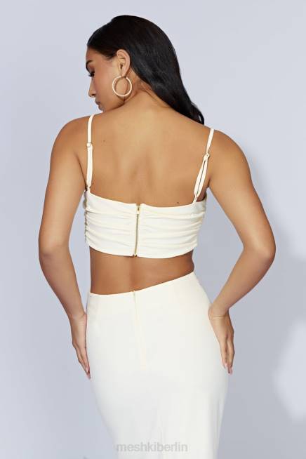 Kleidung Meshki Maryse V-Hardware Crop Top Knochen 2F8B1144