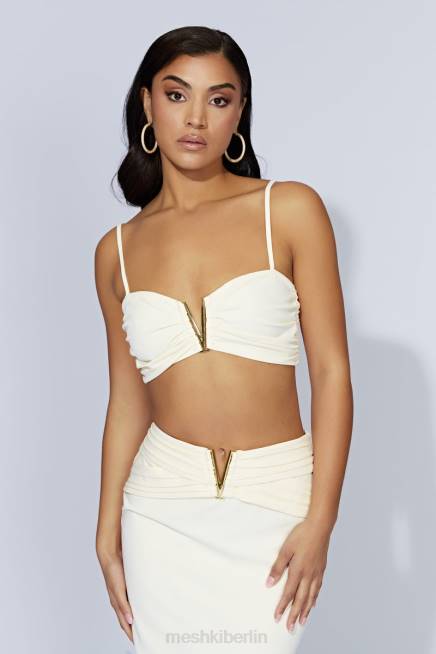 Kleidung Meshki Maryse V-Hardware Crop Top Knochen 2F8B1144