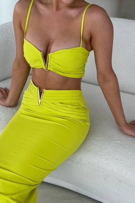 Kleidung Meshki Maryse V-Hardware Crop Top frisches Grün 2F8B1106