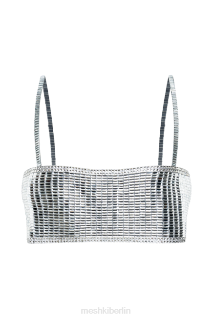 Kleidung Meshki Miriam Spiegel-Crop-Top Silber 2F8B953