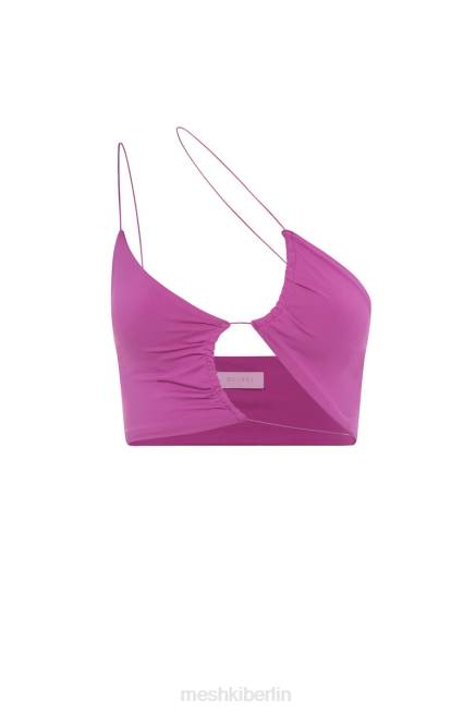 Kleidung Meshki Montana gerüschtes, ausgeschnittenes Crop-Top violett 2F8B1149