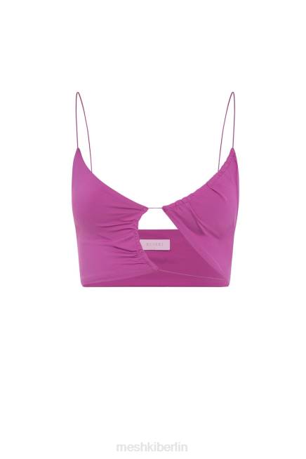 Kleidung Meshki Montana gerüschtes, ausgeschnittenes Crop-Top violett 2F8B1149