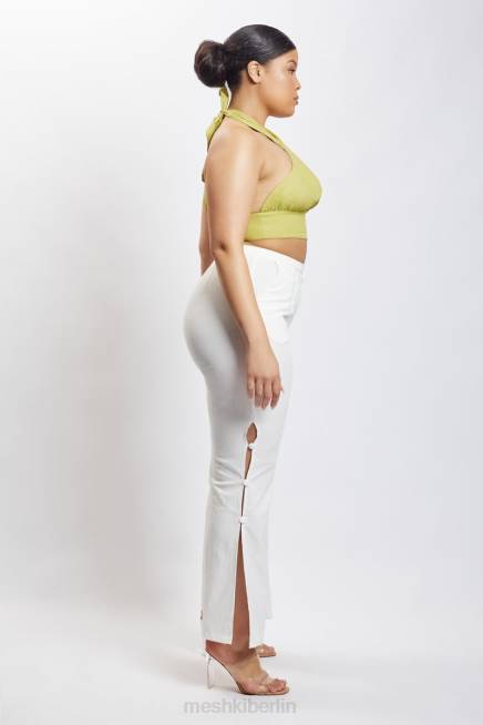 Kleidung Meshki Piper Neckholder-Crop-Top aus Leinen Apfel 2F8B1128