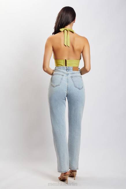 Kleidung Meshki Piper Neckholder-Crop-Top aus Leinen Apfel 2F8B1128